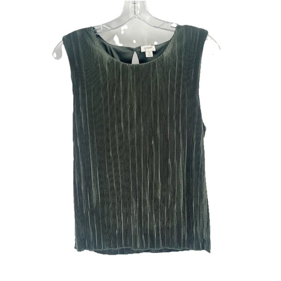 J Crew Green Pleated Tank Top Sz Small - Picture 1 of 4
